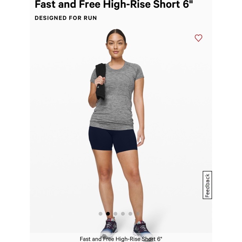 現貨在台🍋Lululemon fast and free high rise short 6” 深藍6寸單車褲