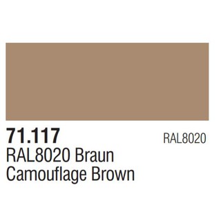 Vallejo Model Air Farbe 71117 – Camouflage Brown, 17 Ml, Matte Acrylfarbe Für Airbrush & Pinsel