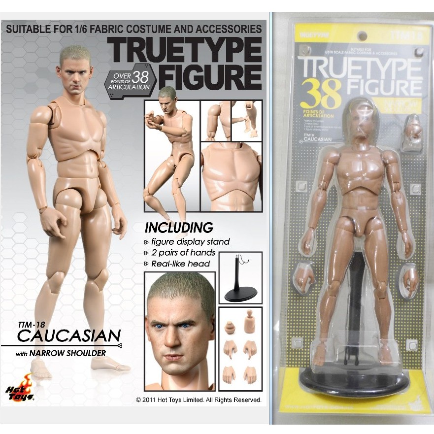 Hot Toys TTM18 TRUETYPE Figure Body 窄肩素體（類越獄弟頭雕