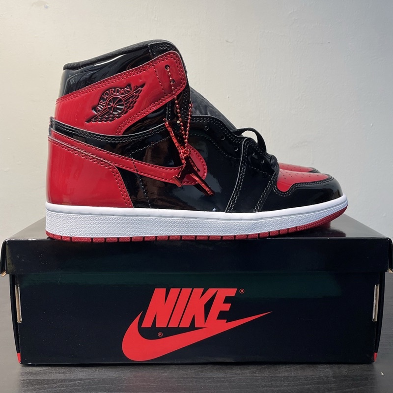 全新NIKE Air Jordan 1代Patent Bred黑紅(555088-063) US9 27cm附購買