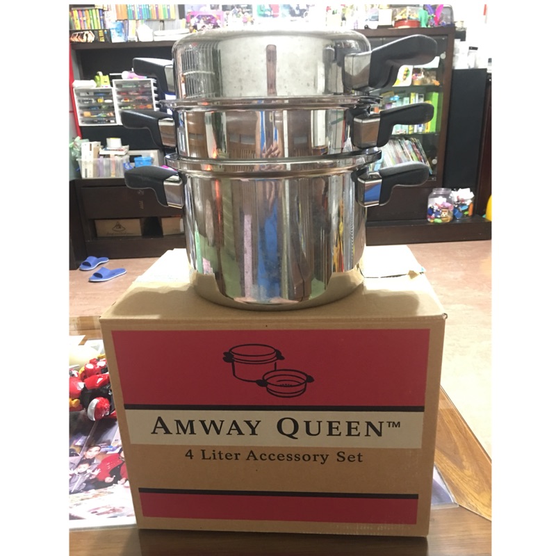 Amway QUEEN 原味迷你金鍋組 3件式鍋具 荷蘭鍋 蒸鍋 不鏽鋼鍋 安麗4公升不鏽鋼煲套組