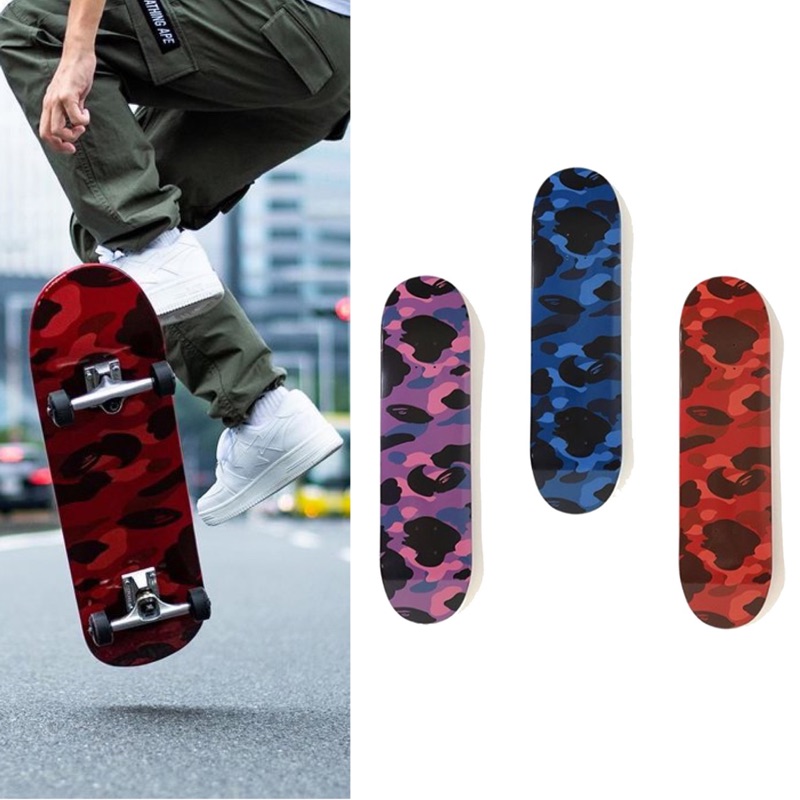 BAPE A BATHING APE COLOR CAMO SKATEBOARD 藍紫紅迷彩滑板| 蝦皮購物