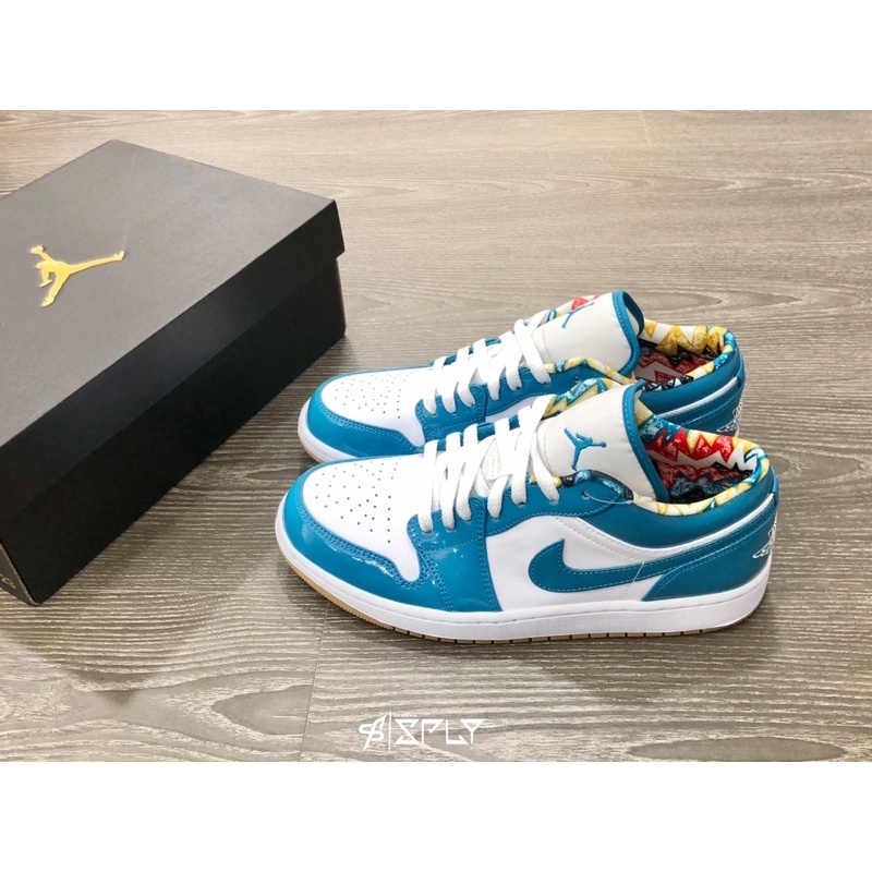 【Fashion SPLY】Air Jordan 1 Low Barcelona 北卡藍 漆皮 DC6991-400