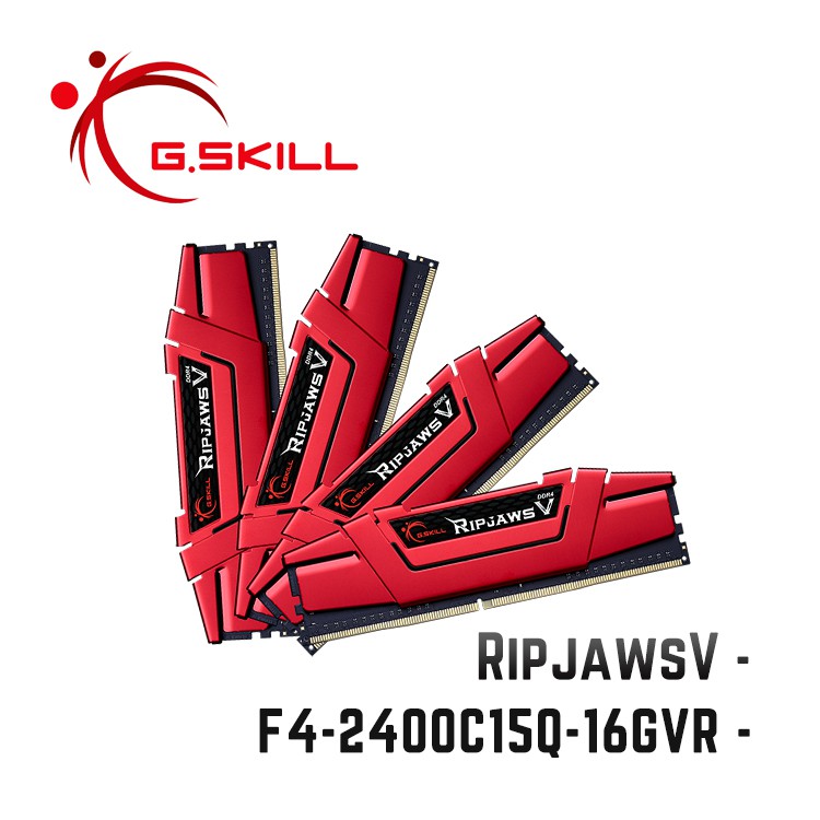 芝奇G.SKILL RipjawsV 4Gx4 四通DDR4-2400 CL15紅F4-2400C15Q-16GVR