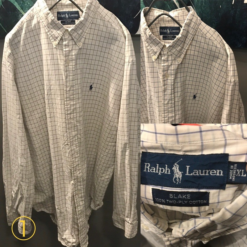 Polo Ralph Lauren 古著長袖格紋襯衫vintage check shirt FUKU FUKU