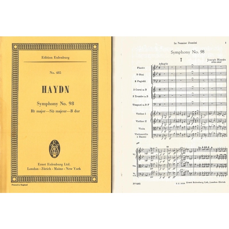 小樂譜 約瑟夫·海頓 交響曲第98番《HaydnSymphony no.98》No.485 蝦皮購物