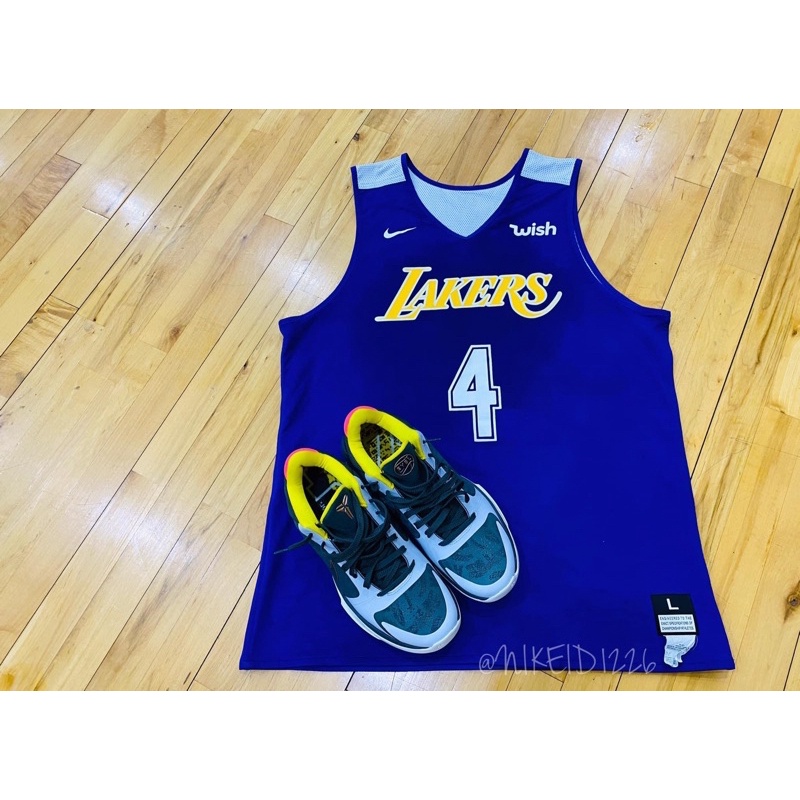 NIKE LAKERS CAMP DRAFT 訓練單面膠印練習衣4號紫色| 蝦皮購物