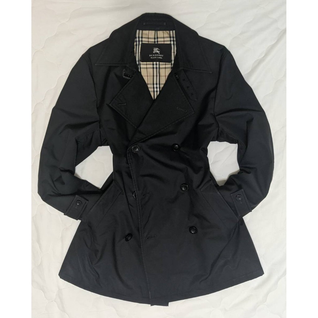 Burberry black hot sale label coat