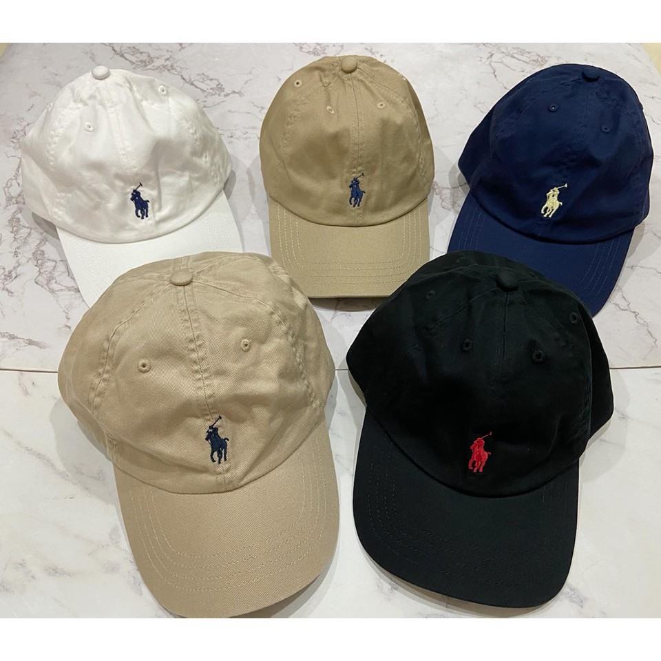 Ralph Lauren Polo 小馬 老帽 經典 刺繡 logo 棒球帽 情侶 黑色 白色 卡其色 深藍色