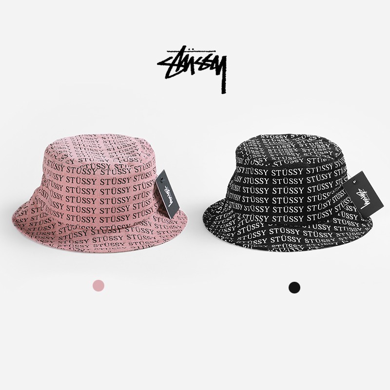 STUSSY EVA PRINTED CORDUROY BUCKET 滿版漁夫帽 粉/白/黑