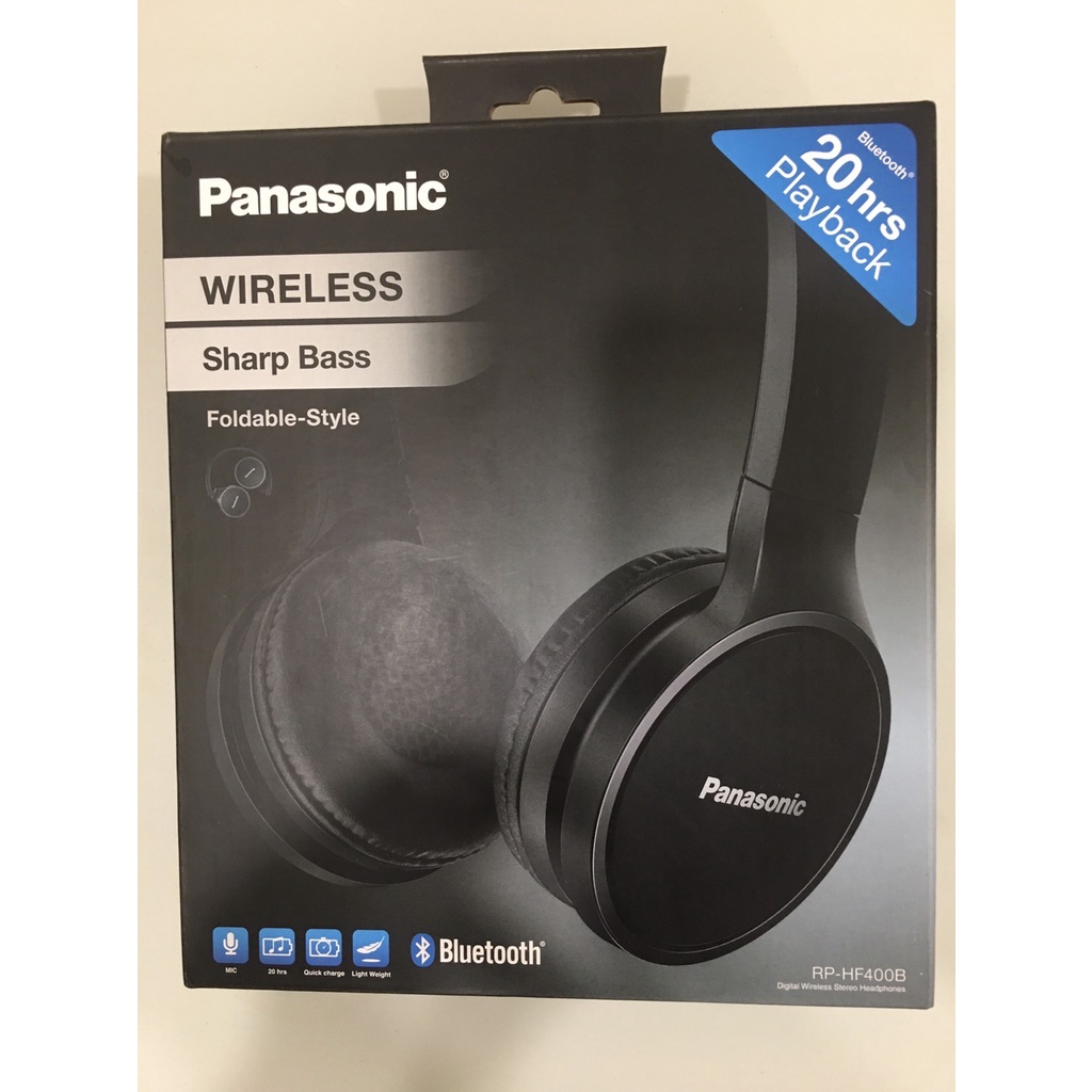 Panasonic Wireless Sharp Bass RP- HF400B 國際牌 無線藍芽耳機(耳罩式) | 蝦皮購物