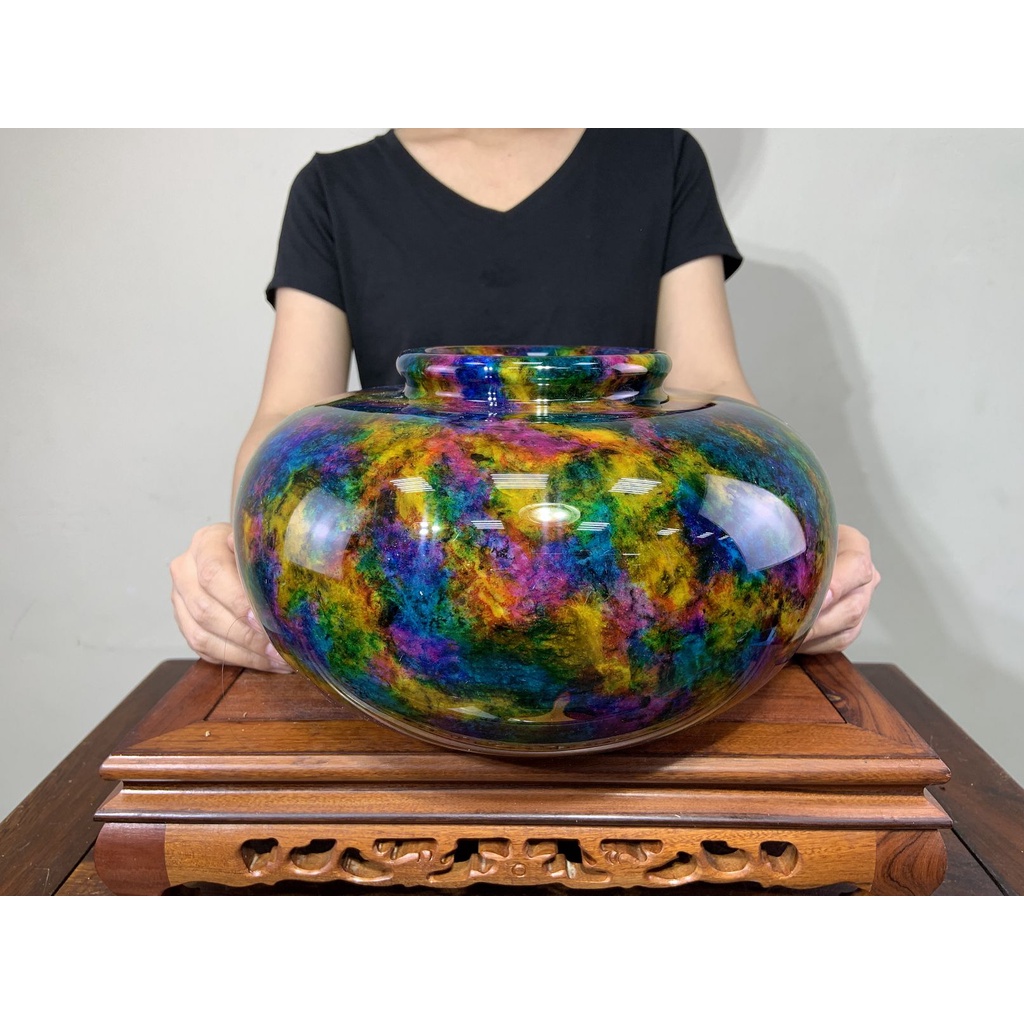 66藝品】台灣花東【七彩玉花瓶】花東原石原礦花蓮花瓶圓瓶寶瓶葫蘆璧玉