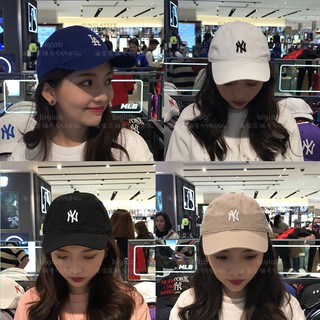 韓國MLB棒球帽女LA小標可調節軟頂情侶百搭鴨舌帽男NY學生帽子潮