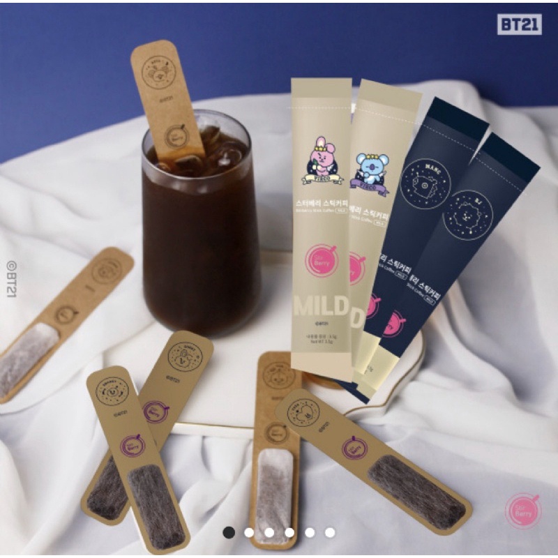 預購中♥️韓國Stir Berry X BT21 隨手沖木棒咖啡棒 27.2g/包 BTS防彈 | 蝦皮購物