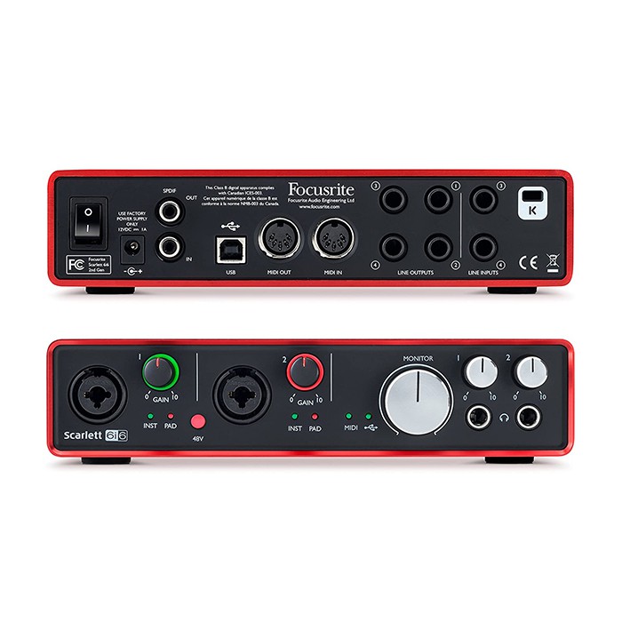 民揚樂器】Focusrite Scarlett 6i6 USB 錄音介面宅錄錄音卡監聽喇叭