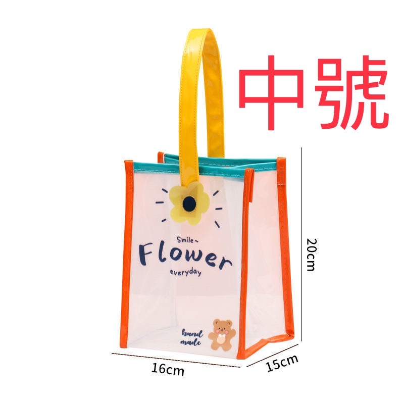 現貨-方便購物 透明PVC包 果凍包 游泳包 小花防水包 透明包 透明防水PVC手提袋 透明收納包 透明袋手提包飲料袋 | 蝦皮購物