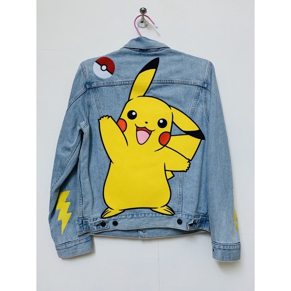 ⚡️Levi's X Pokemon 限量聯名⚡️古著牛仔外套/皮卡丘電繡布章/閃電