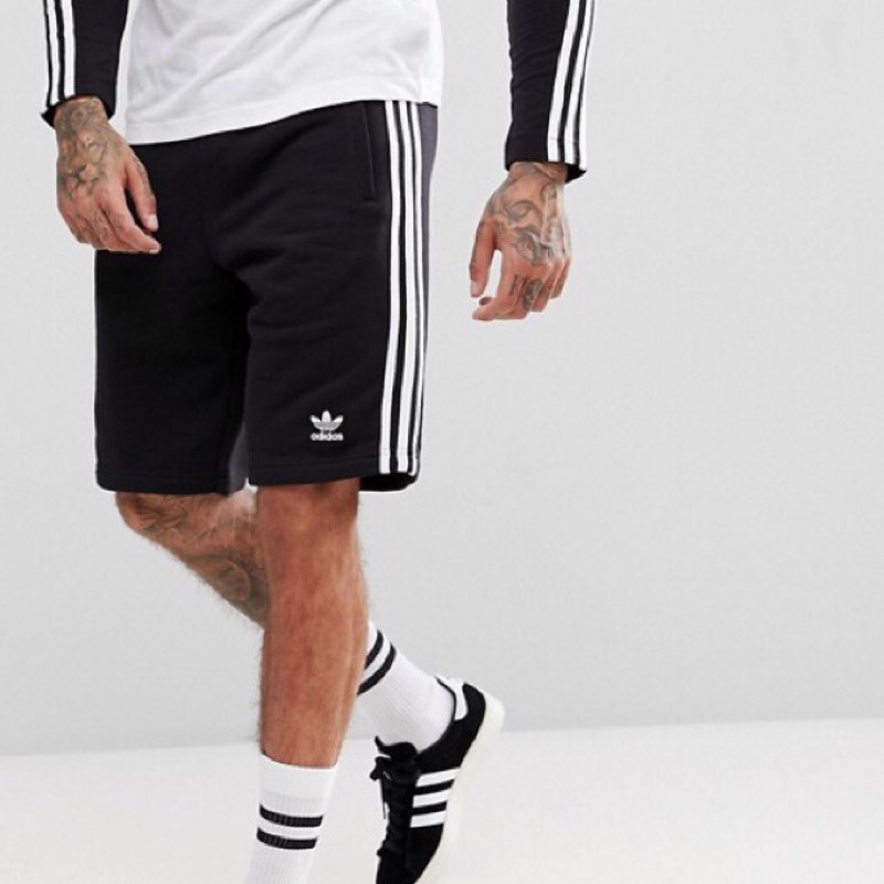 Adidas originals 3-stripe jersey shop shorts in black dh5798