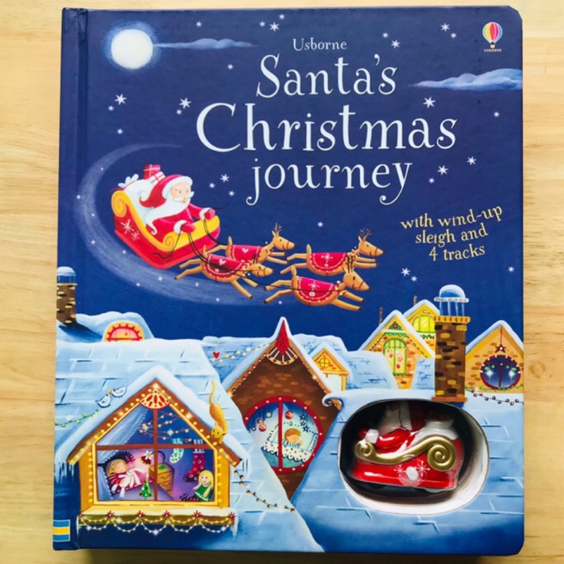 小書櫃Santa's Christmas Journey with WindUp Sleigh 聖誕軌道遊戲書 蝦皮購物