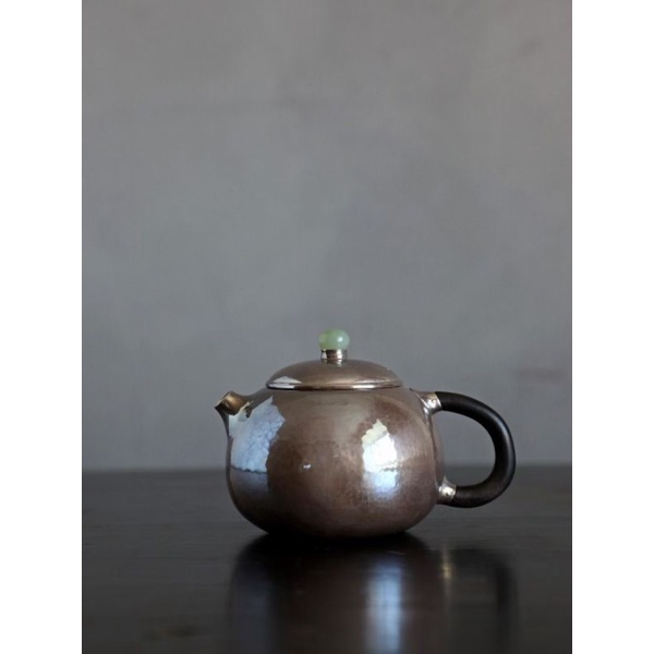 超特価SALE開催！ 古銀 茶壺 浄益 造 純銀纏枝花卉紋提梁壺 銀瓶 花弁摘 煎茶 湯沸 その他