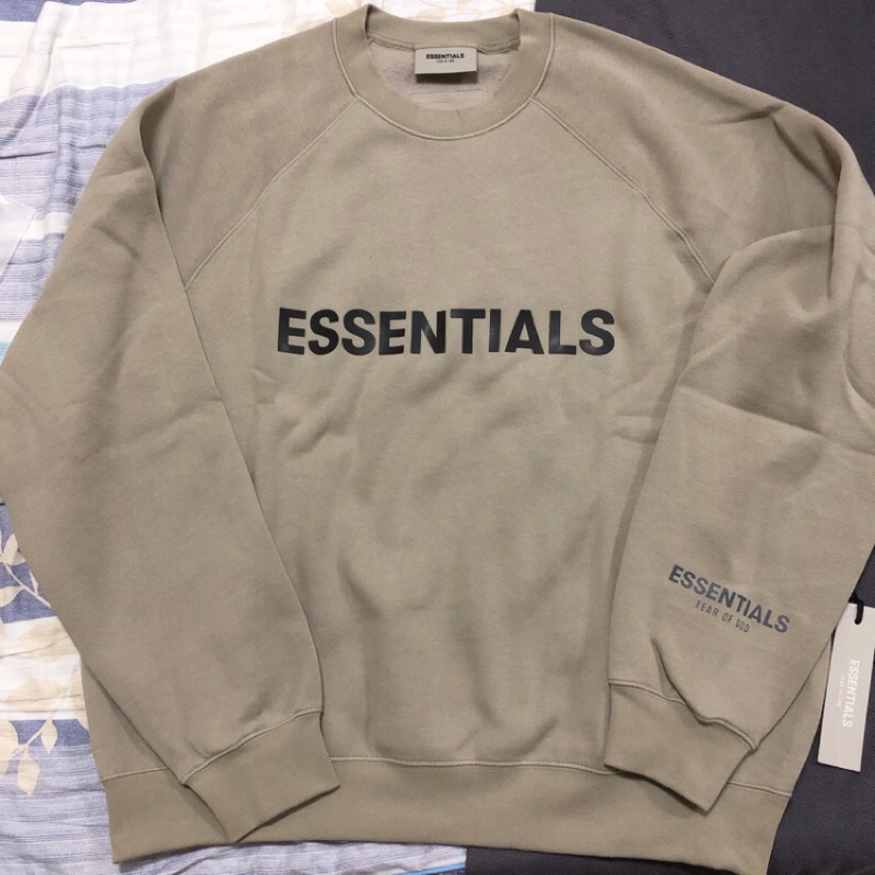 Fear of god essentials fog 月岩灰大學t 衛衣長袖size：S,M | 蝦皮購物