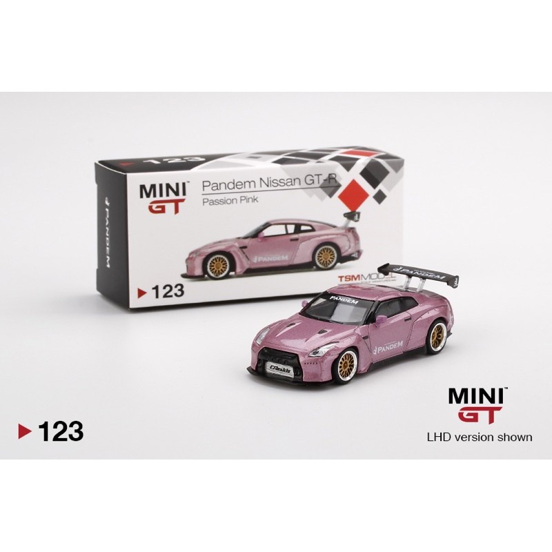 阿爾法>MiniGT No.123 Pandem Nissan GT-R GT Wing Passion Pink