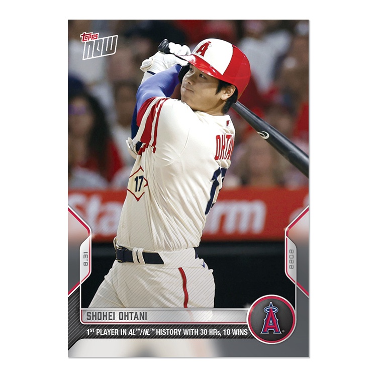 大谷翔平球員卡2022 MLB TOPPS NOW® Card 817 美聯30轟10勝| 蝦皮購物