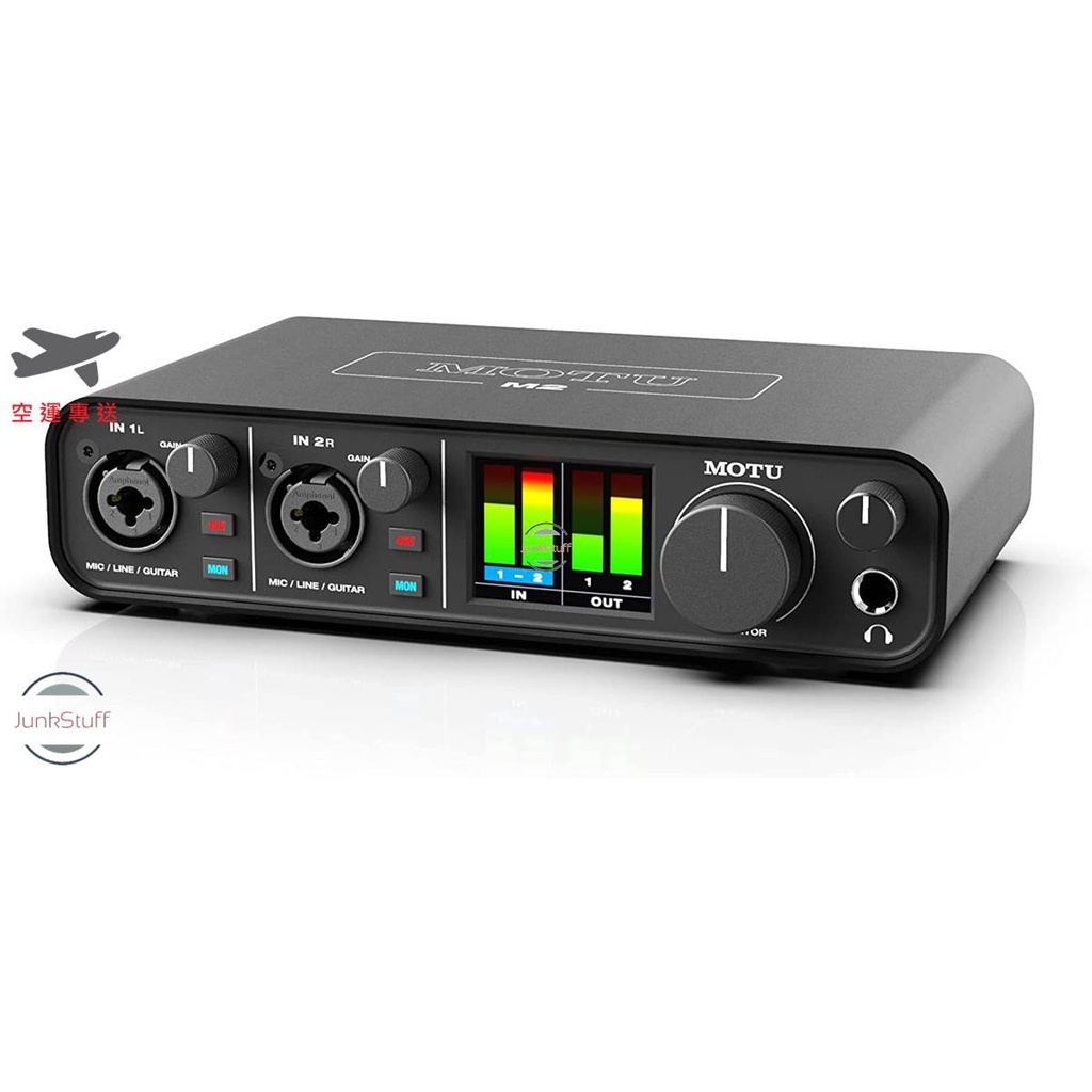 MOTU 美國M2 2x2 錄音介面專業USB-C 介面網路直播主宅錄錄音收音監聽