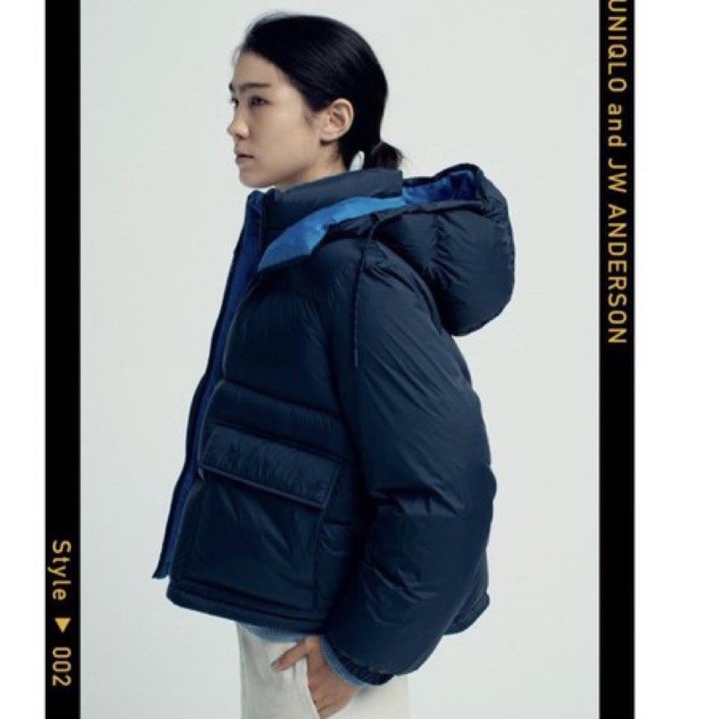 UNIQLO Ｘ JW Anderson 聯名款雙面穿羽絨外套深藍| 蝦皮購物