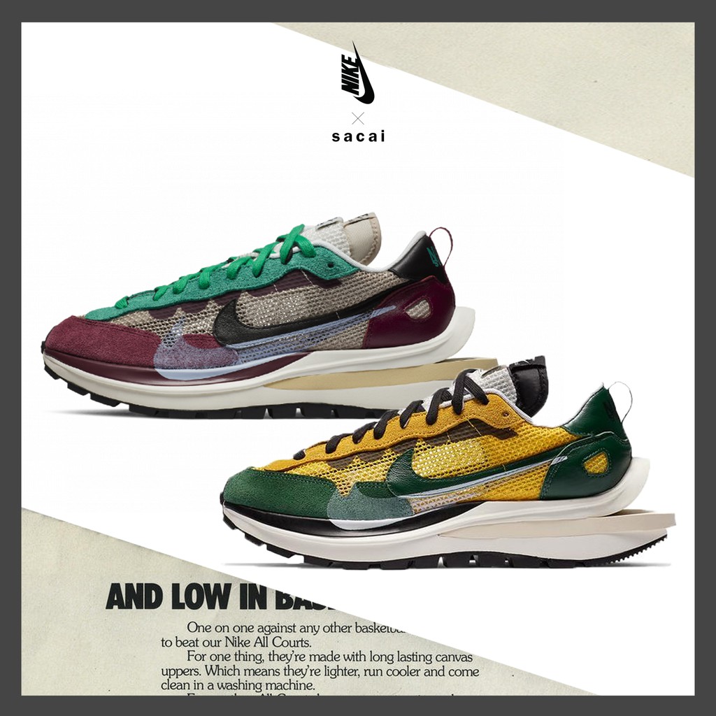 【貳伍壹.TC】Sacai x Nike VaporWaffle 二代 酒紅DD3035200 黃綠CV1363700