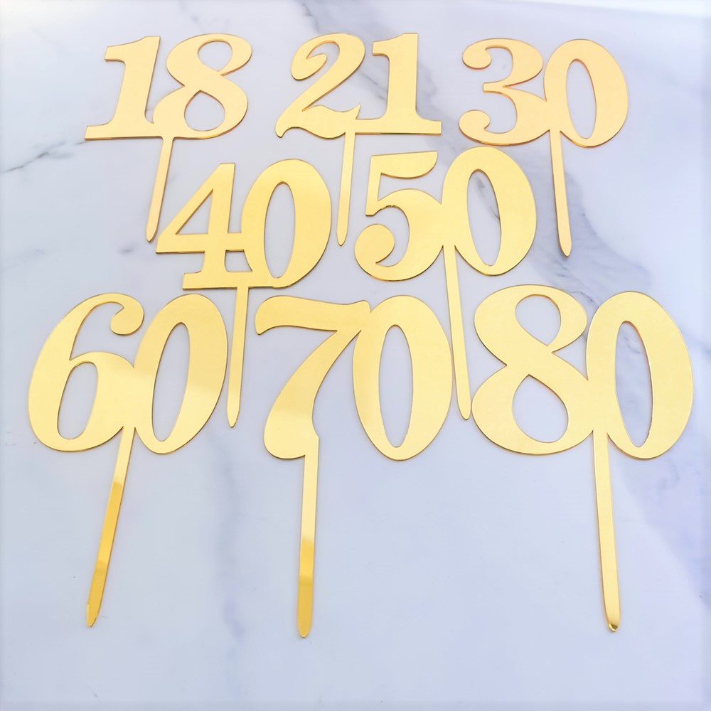 蛋糕裝飾 插牌插件 數字18 21 30 40 50 60 100亞克力裝飾 結婚週年生日蛋糕 | 蝦皮購物