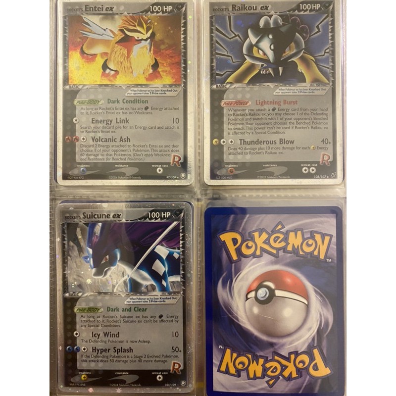 美版英文 Pokemon TCG 寶可夢遊戲卡 水君ex 炎帝ex 雷公ex | 蝦皮購物