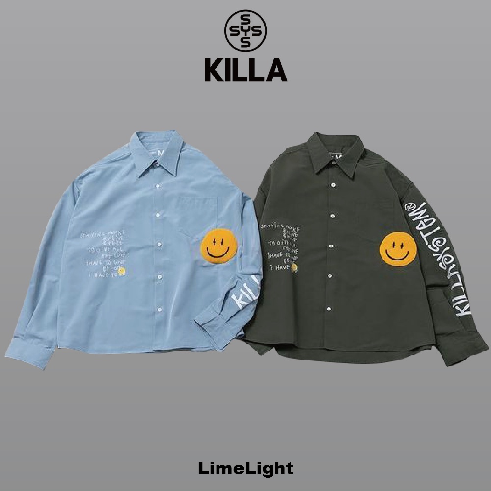 ☆LimeLight☆ Fashion Killa Smile Face Patch L/S Shirt 笑臉貼布襯