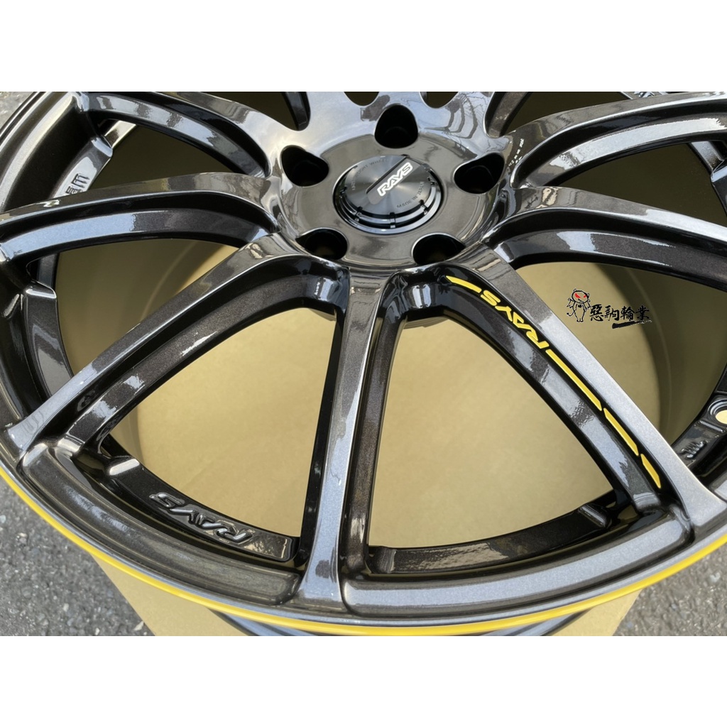 全新鋁圈正日本原裝Rays 57TRANSCEND 18吋旋壓5孔114.3 8J 亮灰黑色滾