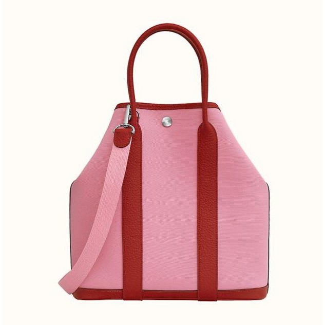 全新Hermès Garden File 28 手提肩背帶2用包-Pink正粉紅5P-Hermes現貨