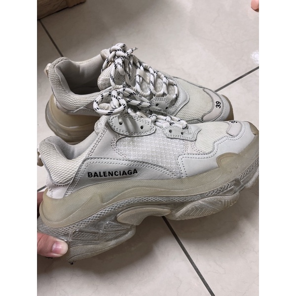 BALENCIAGA Triple S 純白氣墊 老爹鞋 巴黎世家 39號