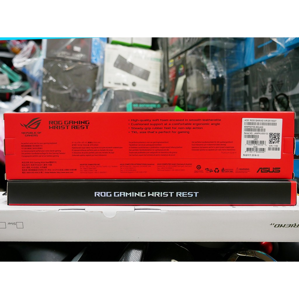 #本店吳銘 - 華碩 ASUS ROG Gaming Wrist Rest 人造皮革鍵盤手托 手靠墊 扶手 護腕 手托 | 蝦皮購物