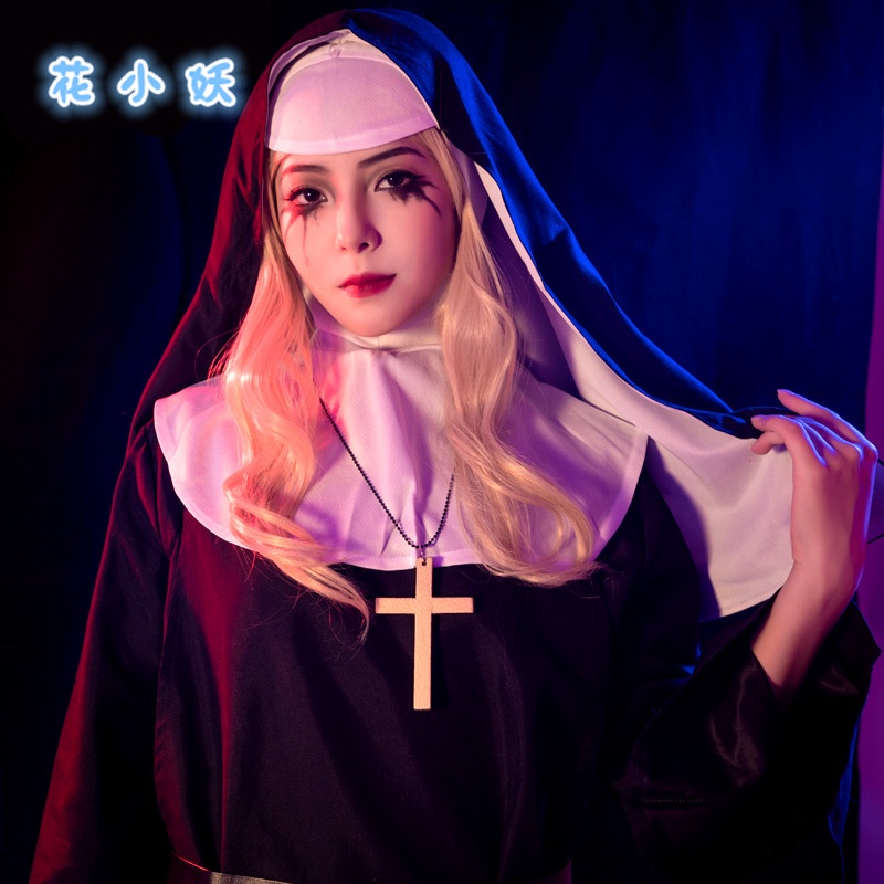 下殺熱賣THE NUN鬼修女cos 詭修女 牧師長袍cosplay修女服 萬聖節舞會表演服裝 成人大號大尺碼 | 蝦皮購物
