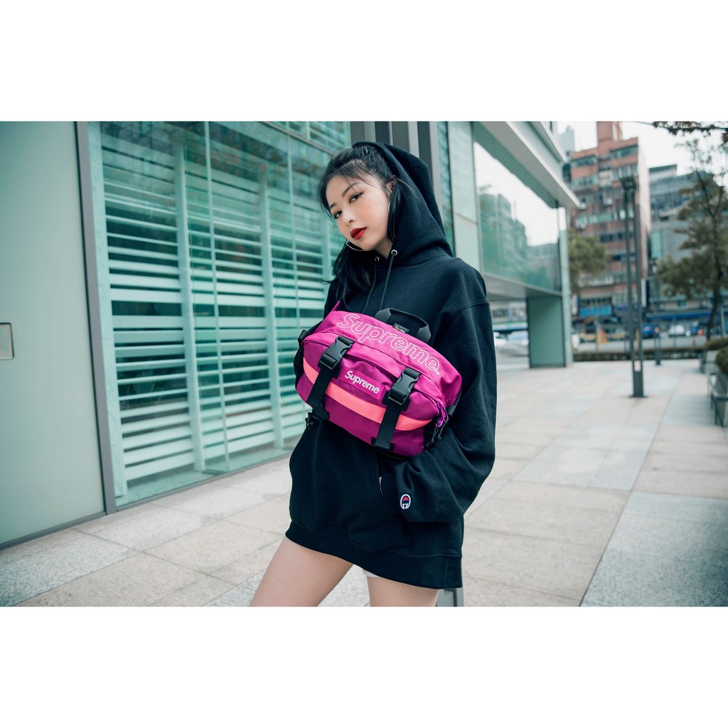 Club Design】SUPREME WAIST BAG FW19 47TH 腰包- 落葉/黑/桃紅| 蝦皮購物