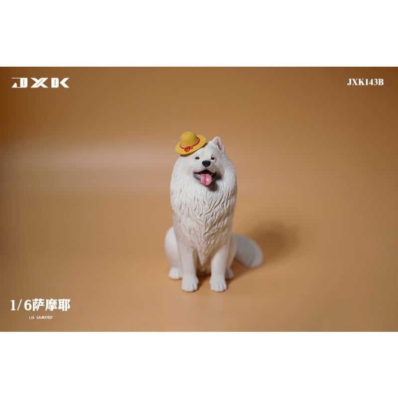 【那間模型】JXK 1/6 仿真 薩摩耶 狗 寵物 狐狸犬 模型 公仔 兵人 場景 JXK143