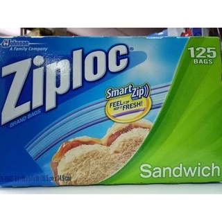 ZIPLOC 密保諾 16.5 x 14.9 公分 1盒 125入 COSTCO   可封式三明治保鮮袋 #84839