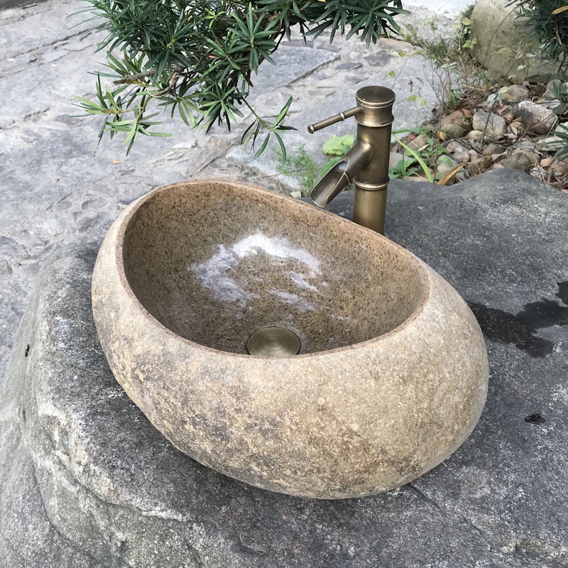免運 鵝卵石洗手盆 天然石盆 洗手盆 天然鵝卵石洗手盆戶 …