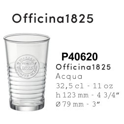 Officina 1825 Cooler Glass 16oz Set of 4, Bormioli Rocco