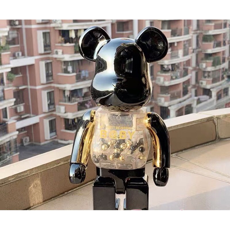 熊龍 積木熊暴力熊BEARBRICK潮玩電鍍金屬千秋手辦模型擺件裝飾| 蝦皮購物