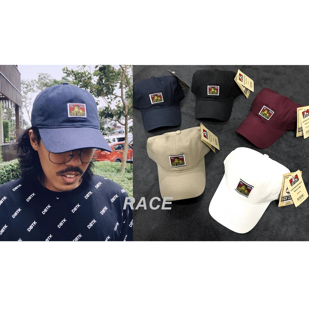 RACE】BEN DAVIS COTTON TWILL 老帽棒球帽LOGO 猩猩工裝黑卡其深藍酒