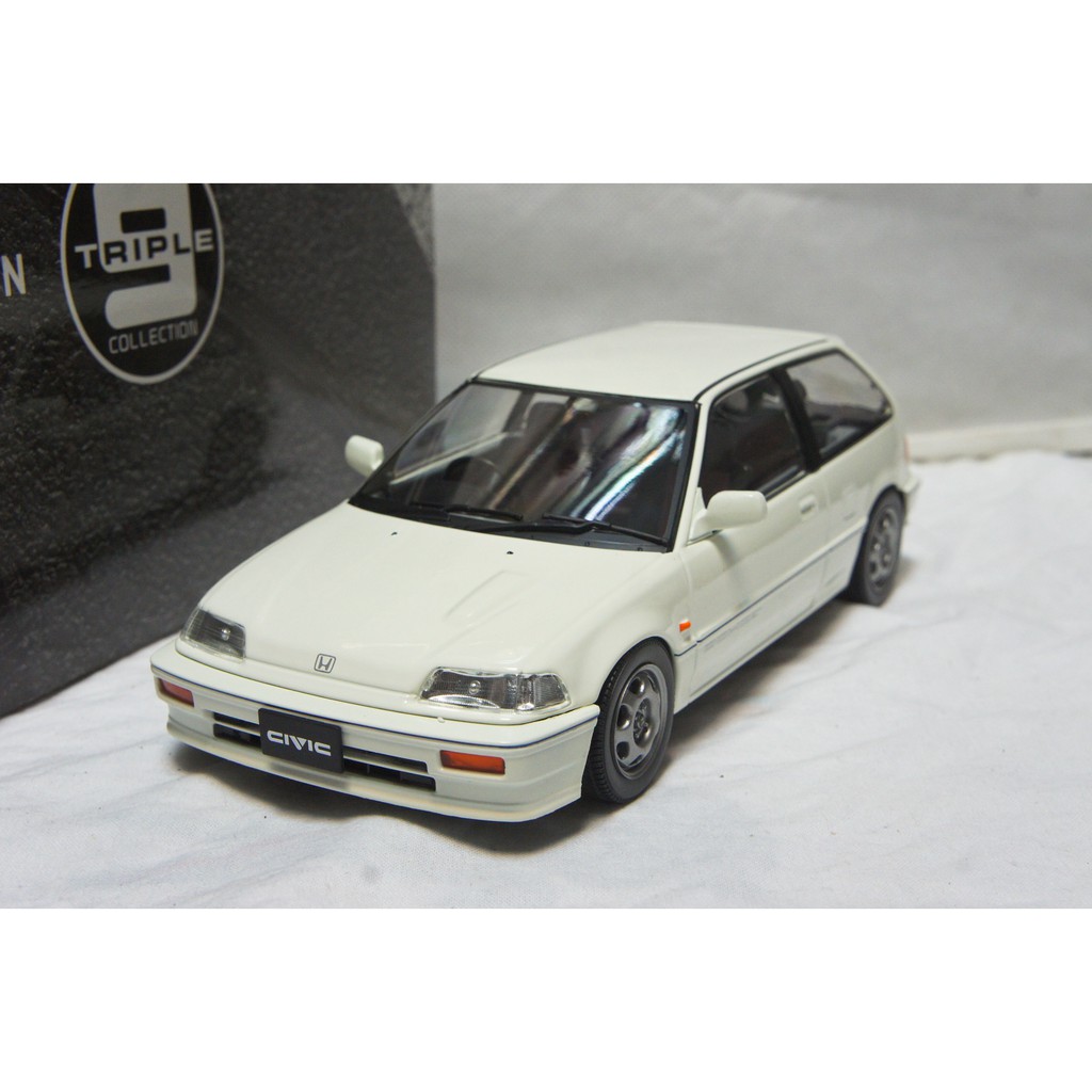 現貨特價】1:18 Triple9 Honda Civic EF-3 SiR 1987 四代喜美白色| 蝦皮購物