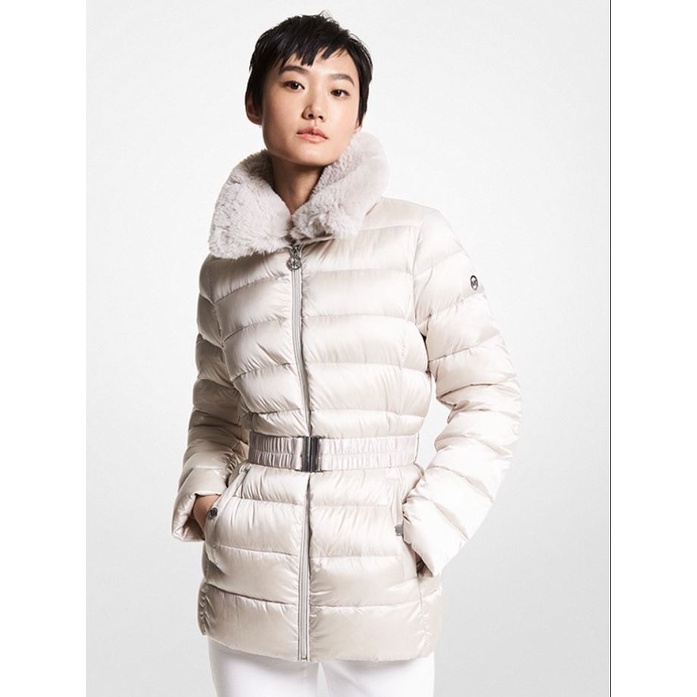 Michael kors faux fur clearance puffer coat