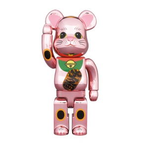 Be@rbrick 桃金發光招財貓400% | 蝦皮購物