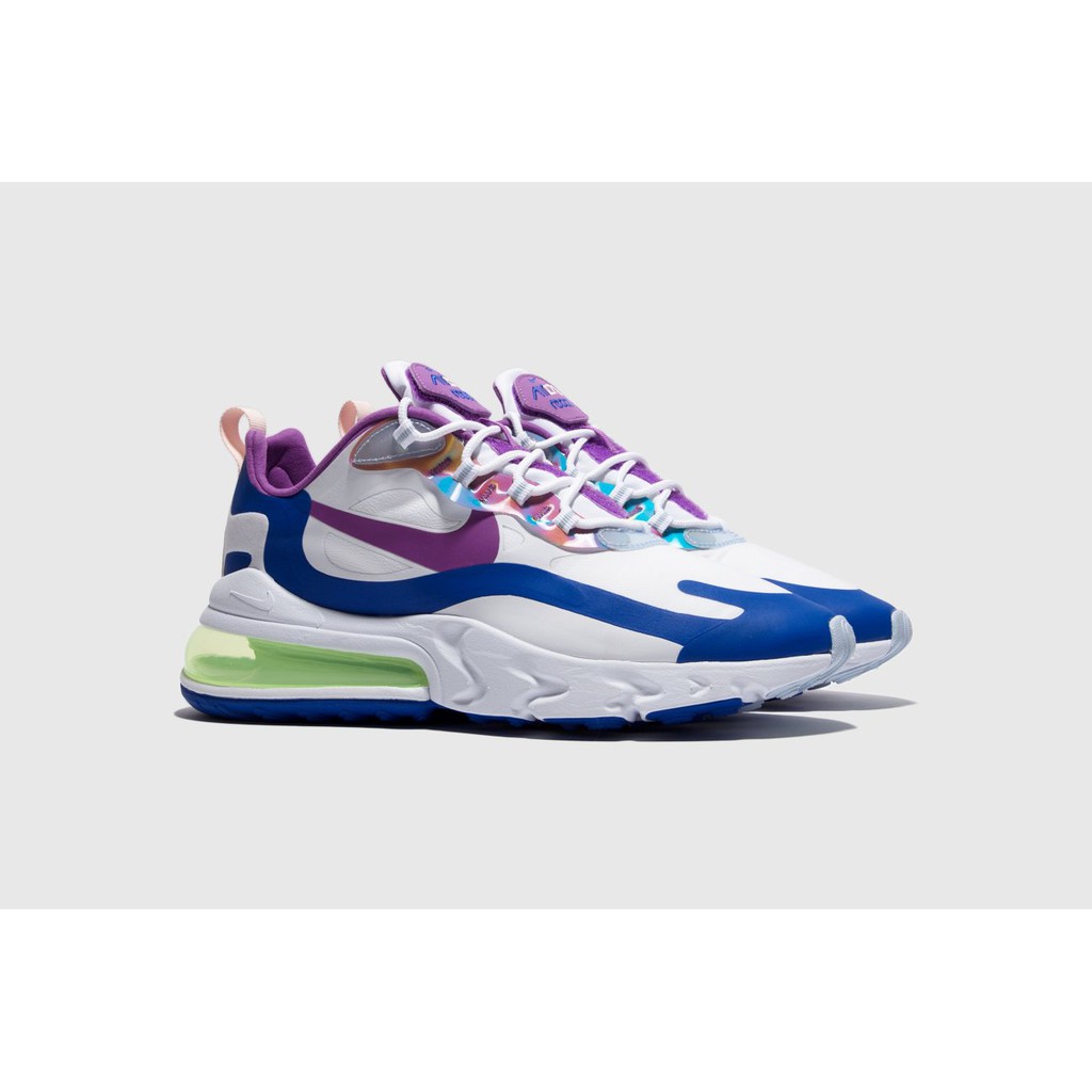 Nike Air Max 270 React Easter Men Sz 6.5- W 8 White-Purple Nebula  🌸CW0630-100