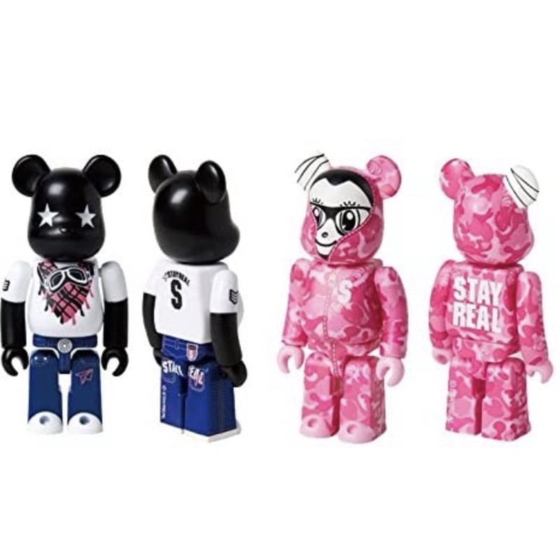 STAYREAL X BE@RBRICK 限量公仔-粉紅迷彩+瘋狂車手| 蝦皮購物